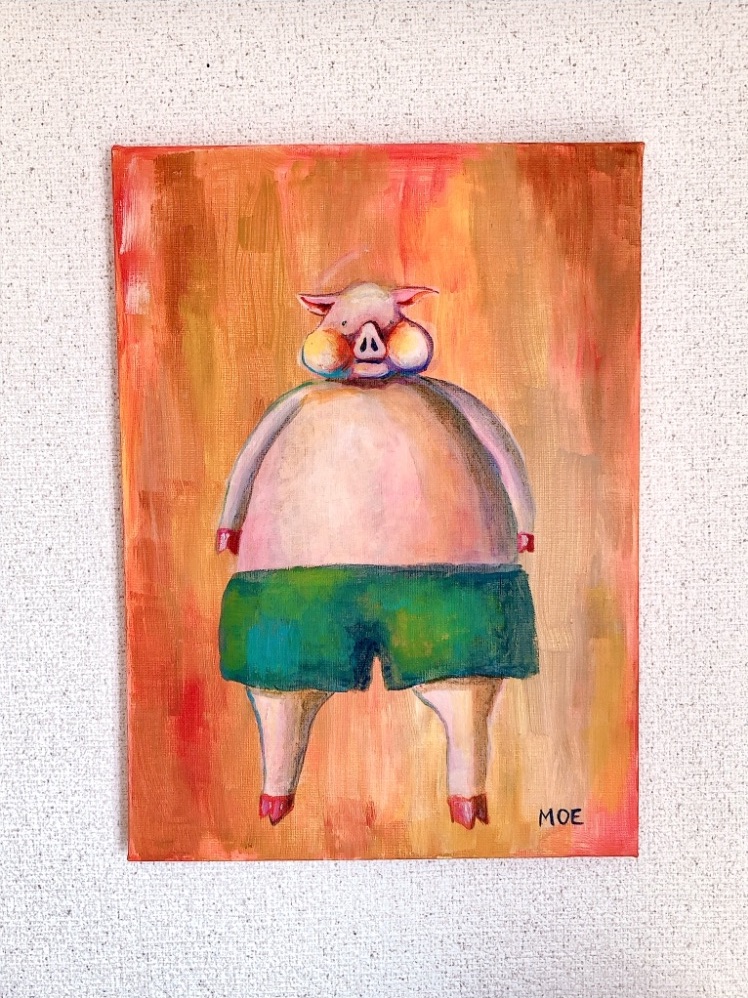 絵画、アートです。 少し痩せたかな。 - Moe Suda ｜コスモスギャラリー：インテリア絵画の
