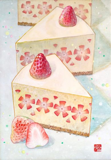 苺咲くレアチーズケーキ